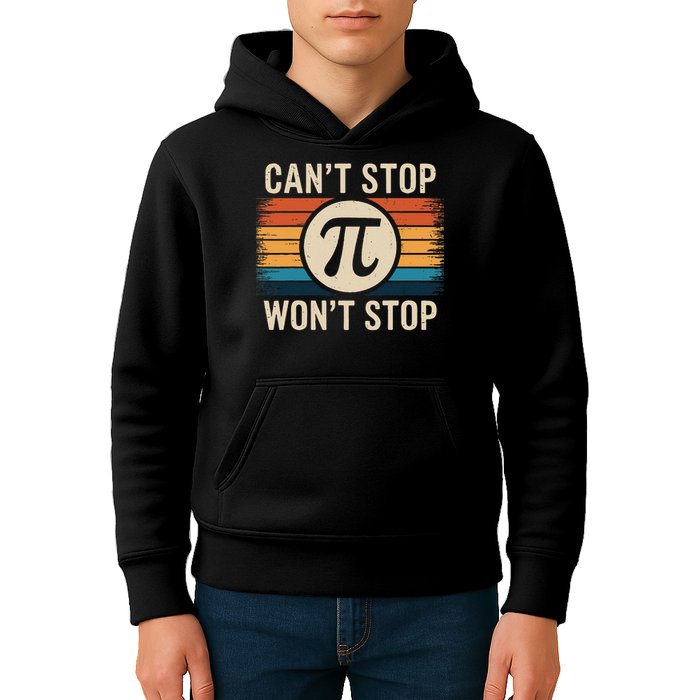 Retro Vintage Cant Stop Pi Wont Stop Pi Day Math Teachers Kids Hoodie
