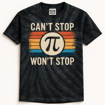 Retro Vintage Cant Stop Pi Wont Stop Pi Day Math Teachers Kids Tie-Dye T-Shirt