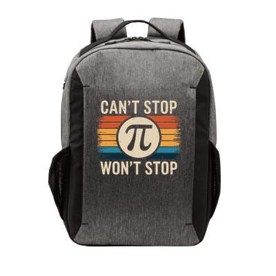Retro Vintage Cant Stop Pi Wont Stop Pi Day Math Teachers Vector Backpack