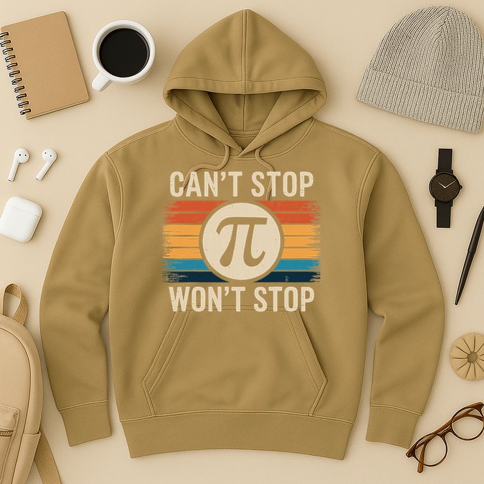 Retro Vintage Cant Stop Pi Wont Stop Pi Day Math Teachers Hoodie