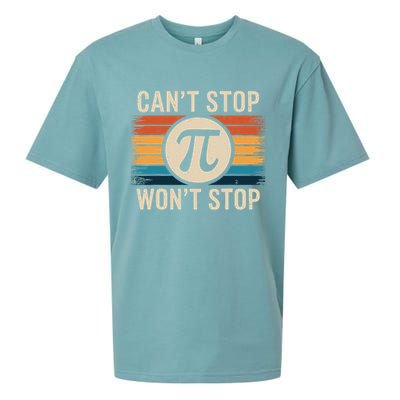 Retro Vintage Cant Stop Pi Wont Stop Pi Day Math Teachers Sueded Cloud Jersey T-Shirt