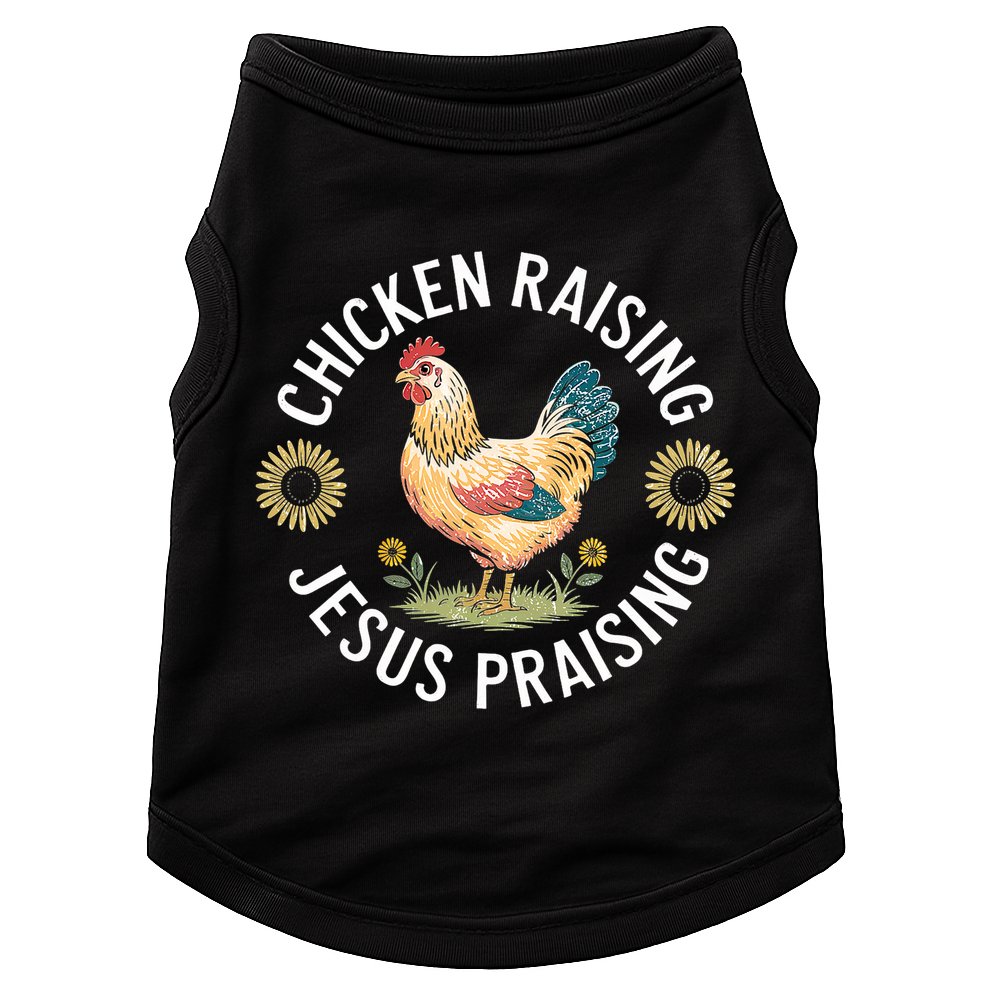 Retro Vintage Chicken Raising & Jesus Praising  Doggie Tank