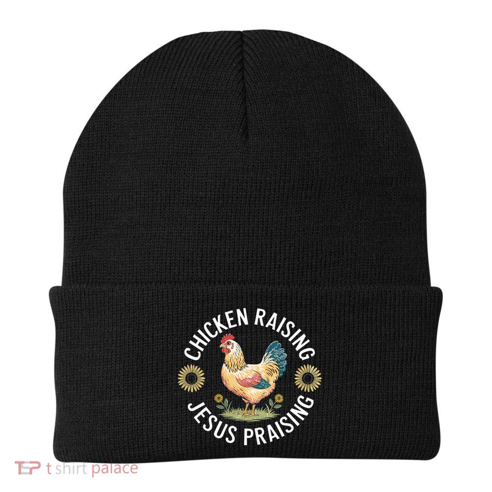 Retro Vintage Chicken Raising & Jesus Praising  Beanie