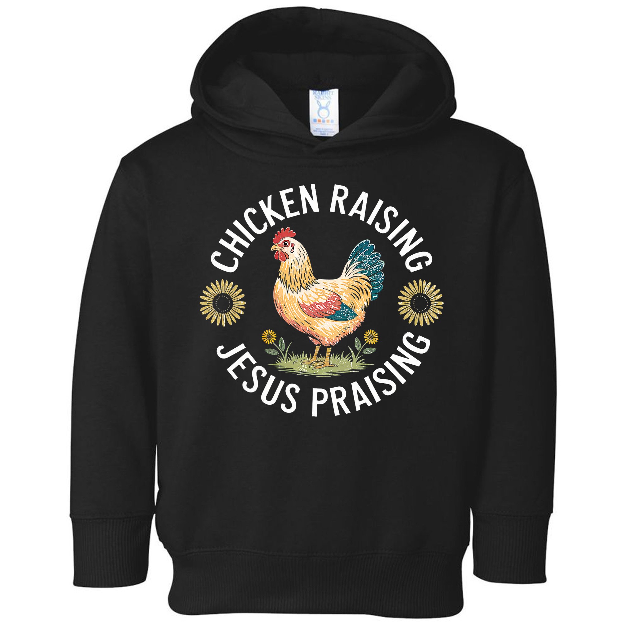 Retro Vintage Chicken Raising & Jesus Praising  Toddler Hoodie