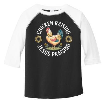 Retro Vintage Chicken Raising & Jesus Praising  Toddler Fine Jersey T-Shirt