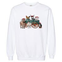 Retro Vintage Cute Farm Animals Farmer Farming Garment-Dyed Sweatshirt