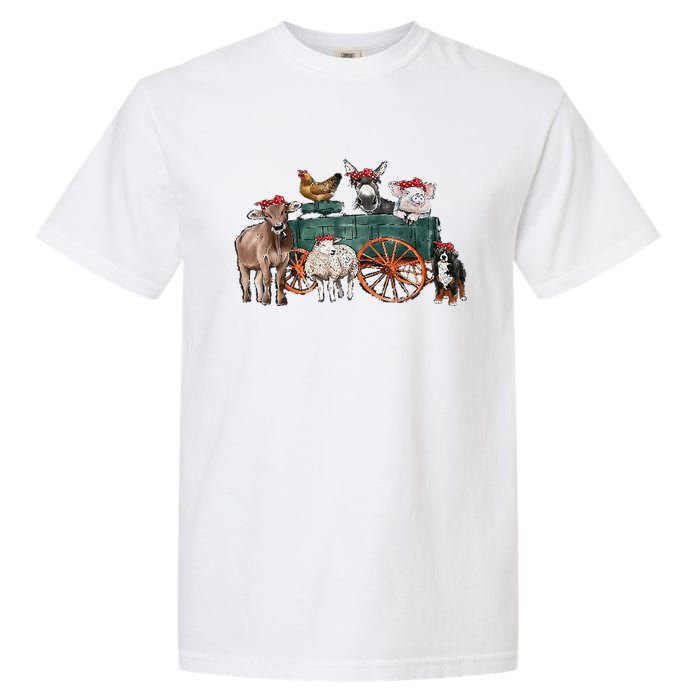 Retro Vintage Cute Farm Animals Farmer Farming Garment-Dyed Heavyweight T-Shirt