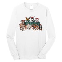 Retro Vintage Cute Farm Animals Farmer Farming Long Sleeve Shirt