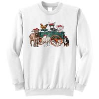 Retro Vintage Cute Farm Animals Farmer Farming Sweatshirt