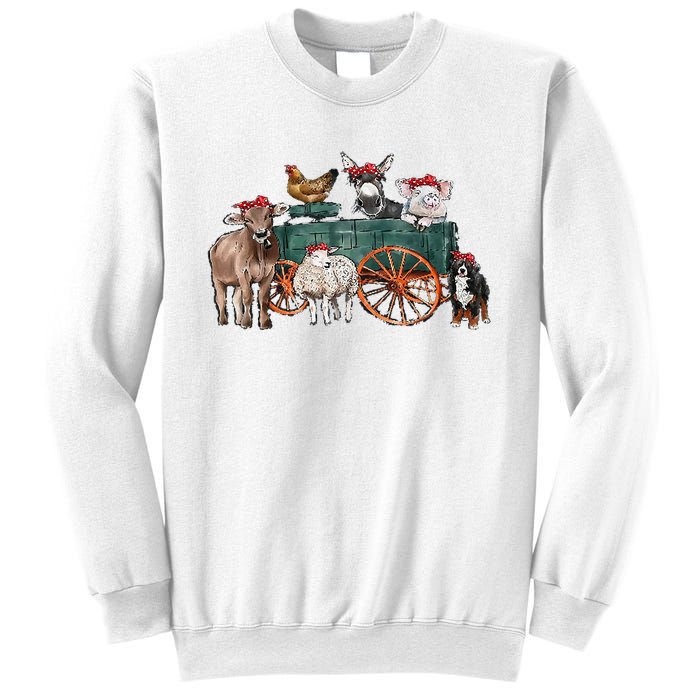 Retro Vintage Cute Farm Animals Farmer Farming Sweatshirt