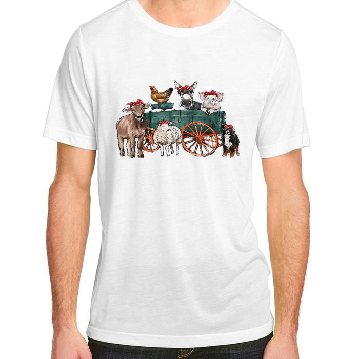 Retro Vintage Cute Farm Animals Farmer Farming Adult ChromaSoft Performance T-Shirt