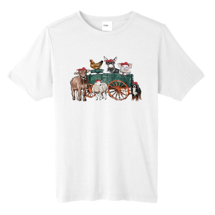 Retro Vintage Cute Farm Animals Farmer Farming Tall Fusion ChromaSoft Performance T-Shirt