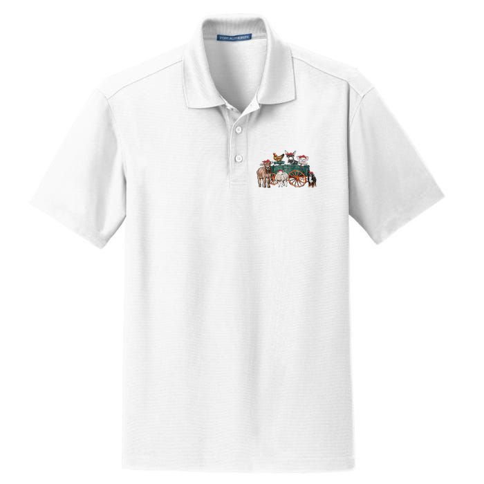 Retro Vintage Cute Farm Animals Farmer Farming Dry Zone Grid Polo