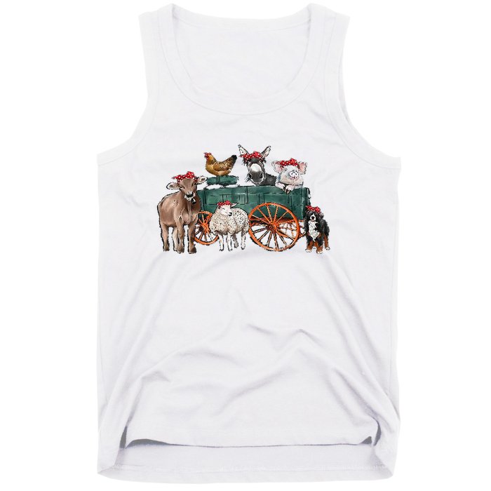 Retro Vintage Cute Farm Animals Farmer Farming Tank Top