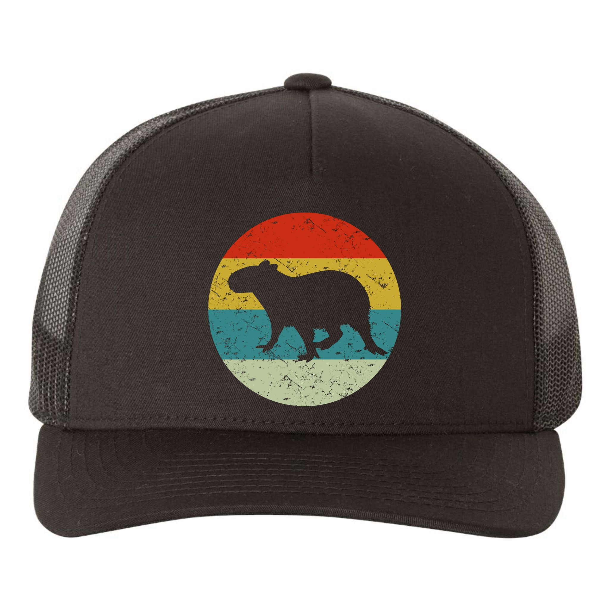 Retro Vintage Capybara Yupoong Adult 5-Panel Trucker Hat