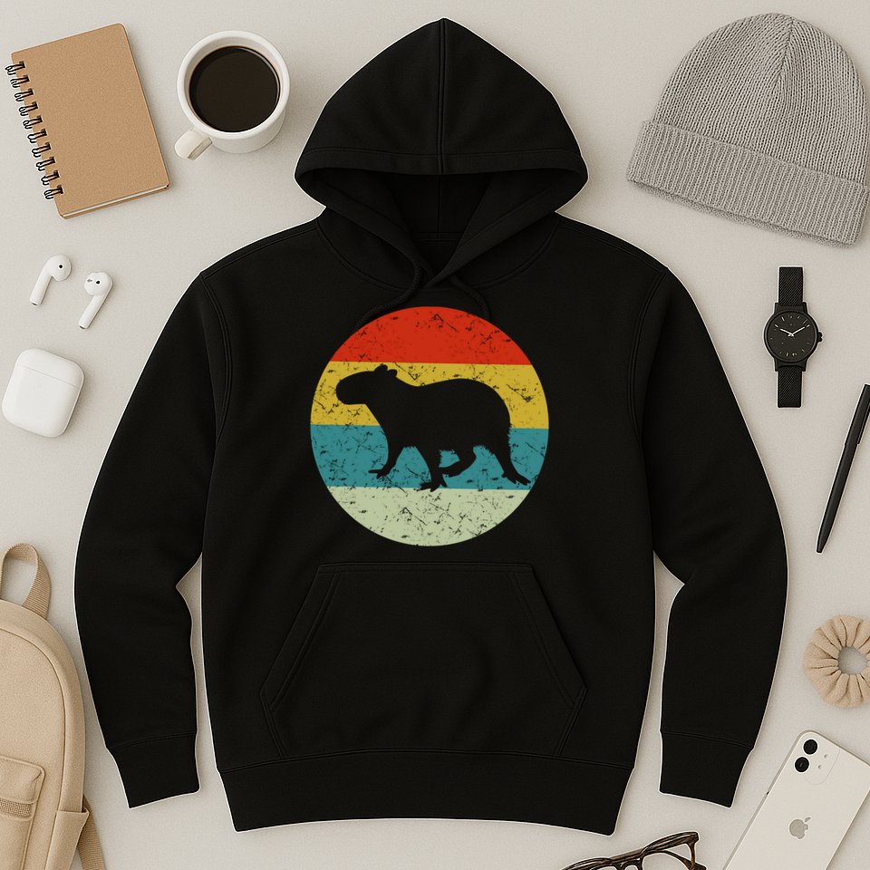 Retro Vintage Capybara Hoodie