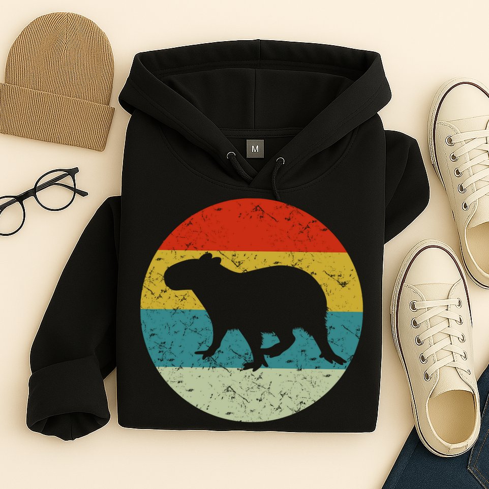 Retro Vintage Capybara Hoodie