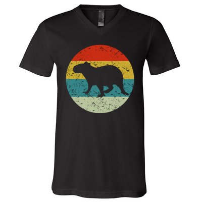 Retro Vintage Capybara V-Neck T-Shirt