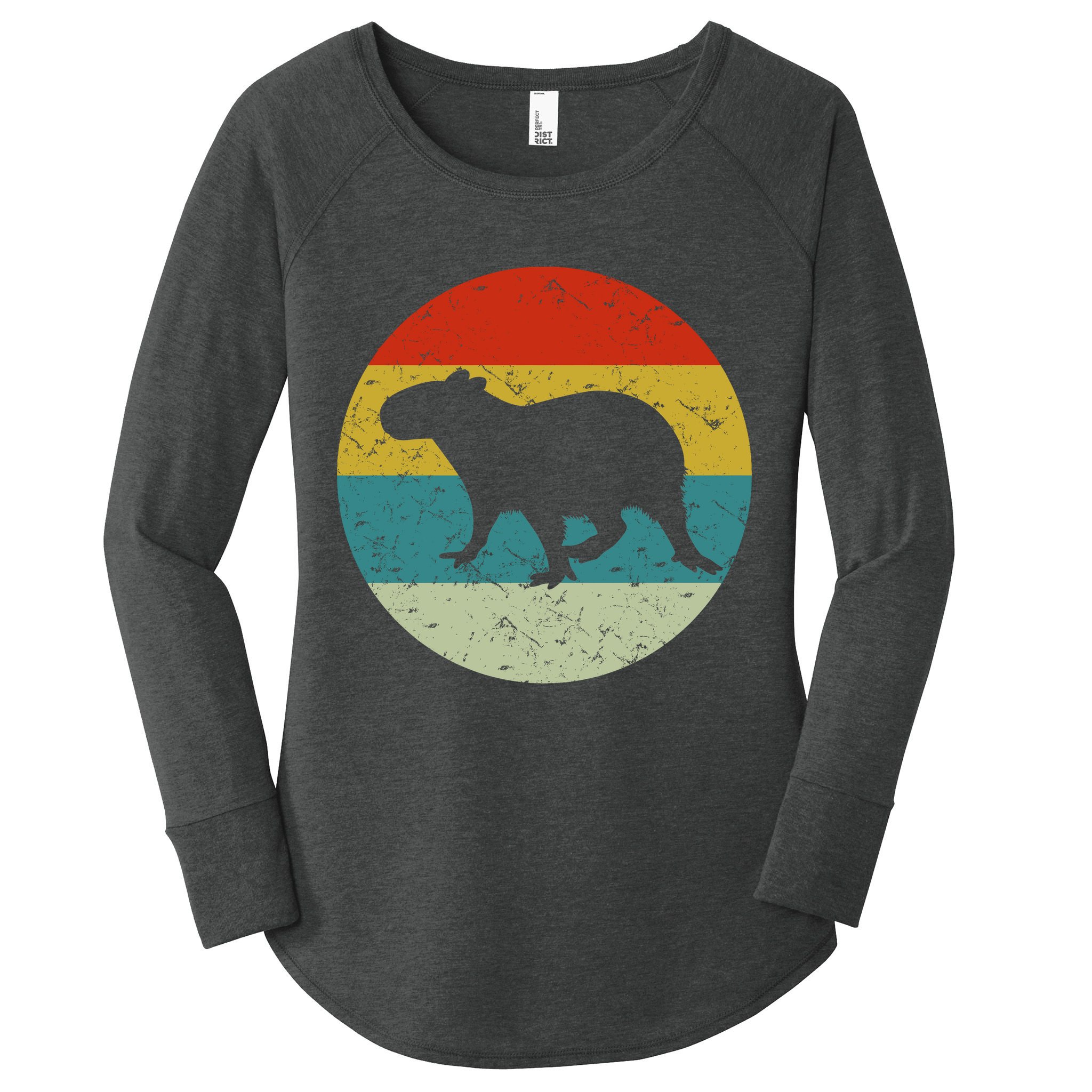 Retro Vintage Capybara Women's Perfect Tri Tunic Long Sleeve Shirt