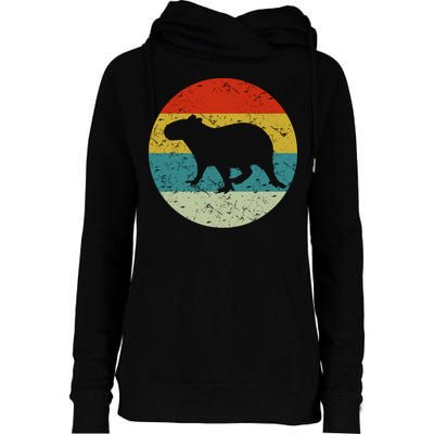 Retro Vintage Capybara Womens Funnel Neck Pullover Hood