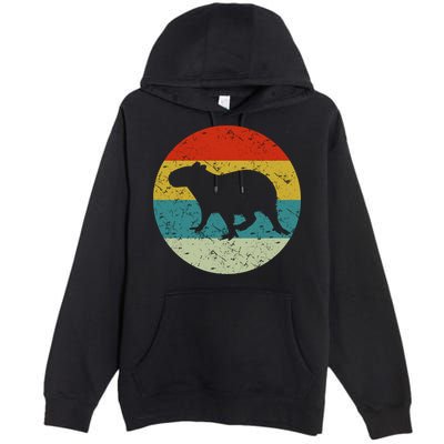 Retro Vintage Capybara Premium Pullover Hoodie