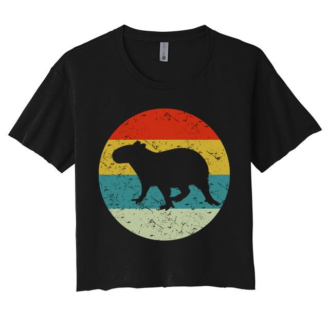 Retro Vintage Capybara Crop Top