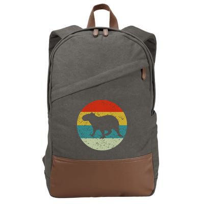 Retro Vintage Capybara Cotton Canvas Backpack