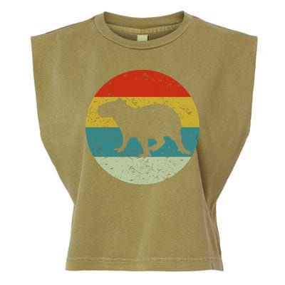 Retro Vintage Capybara Garment-Dyed Women's Muscle Tee