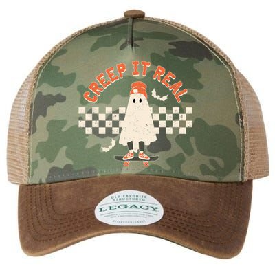 Retro Vintage Creep It Real Ghost Girl Boy Halloween Costume Legacy Tie Dye Trucker Hat