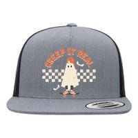 Retro Vintage Creep It Real Ghost Girl Boy Halloween Costume Flat Bill Trucker Hat