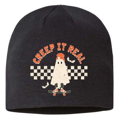 Retro Vintage Creep It Real Ghost Girl Boy Halloween Costume Sustainable Beanie