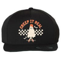 Retro Vintage Creep It Real Ghost Girl Boy Halloween Costume Wool Snapback Cap