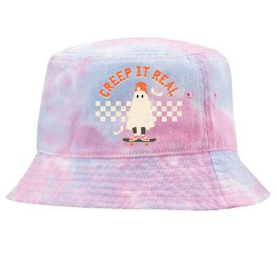 Retro Vintage Creep It Real Ghost Girl Boy Halloween Costume Tie-Dyed Bucket Hat