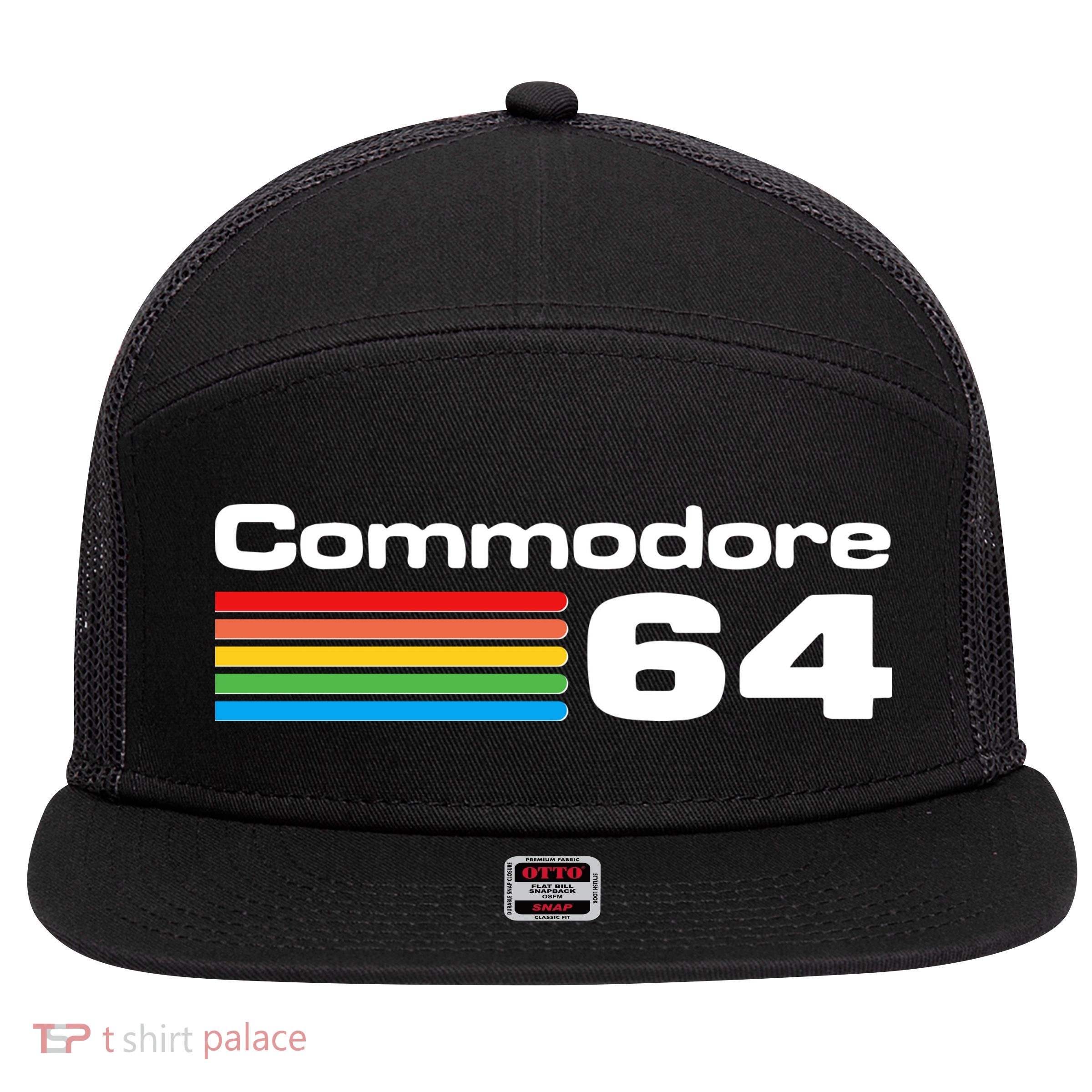 Retro Vintage Commodore Computer Logo 7 Panel Mesh Trucker Snapback Hat