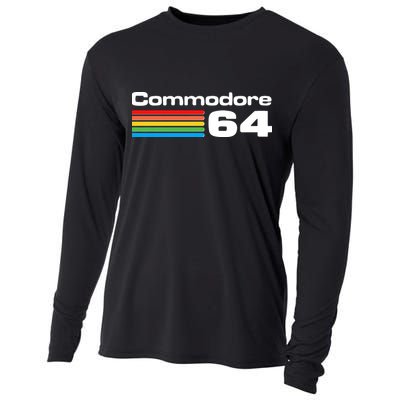 Retro Vintage Commodore Computer Logo Cooling Performance Long Sleeve Crew