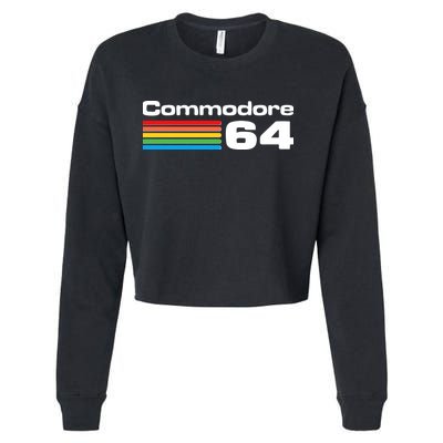 Retro Vintage Commodore Computer Logo Cropped Pullover Crew