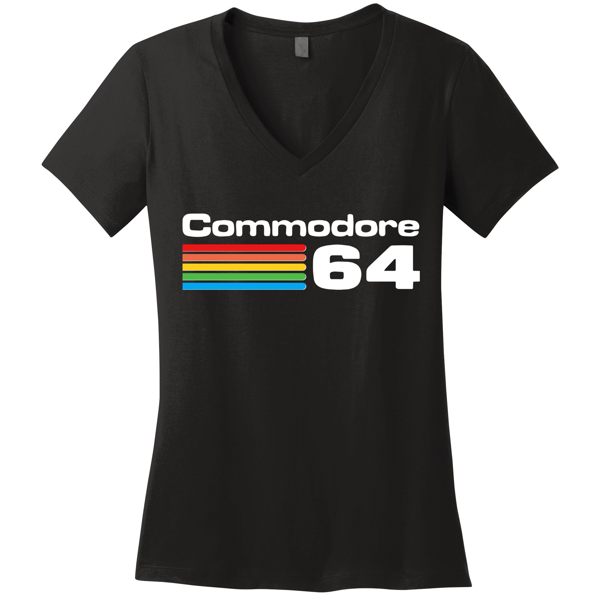 Retro Vintage Commodore Computer Logo Women's V-Neck T-Shirt