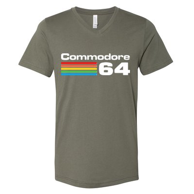 Retro Vintage Commodore Computer Logo V-Neck T-Shirt