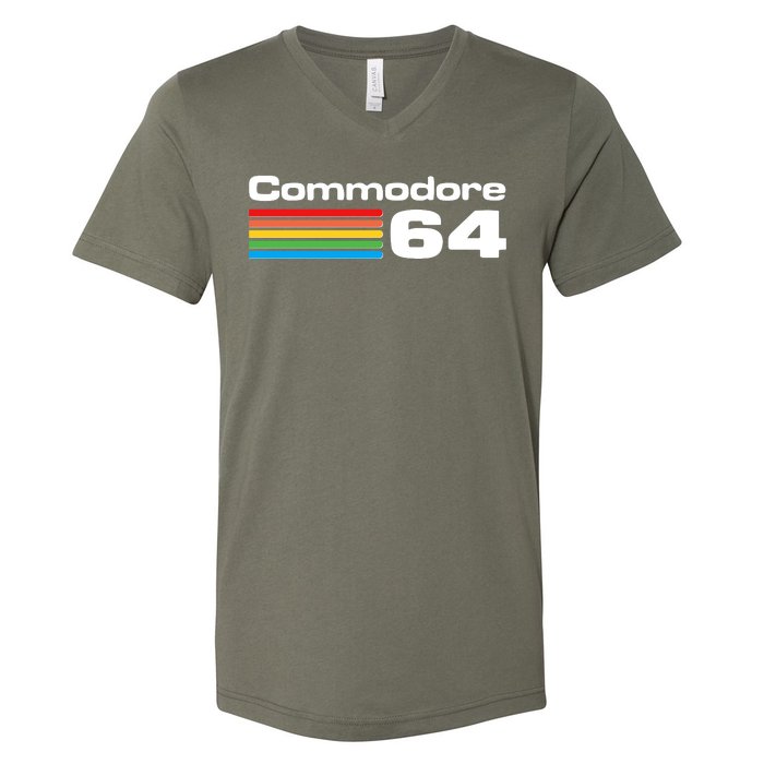 Retro Vintage Commodore Computer Logo V-Neck T-Shirt