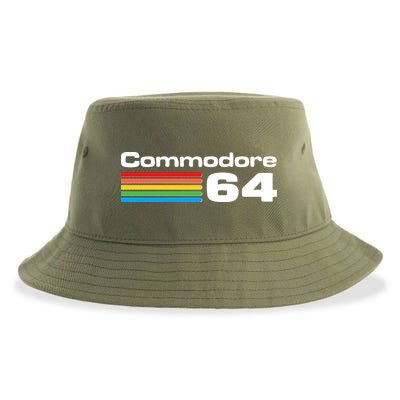Retro Vintage Commodore Computer Logo Sustainable Bucket Hat