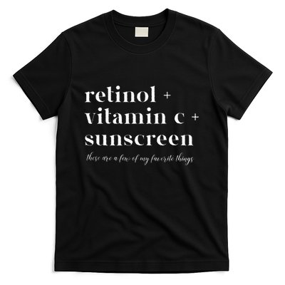 Retinol Vitamin C And Sunscreen Aesthetic Esthetician Nurse T-Shirt