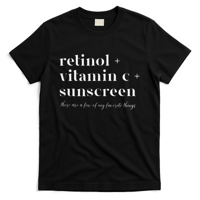 Retinol Vitamin C And Sunscreen Aesthetic Esthetician Nurse T-Shirt