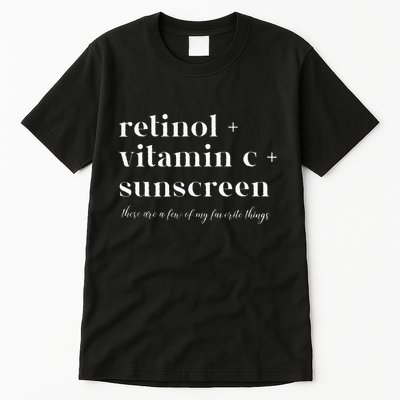 Retinol Vitamin C And Sunscreen Aesthetic Esthetician Nurse Tall T-Shirt