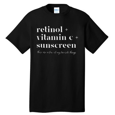 Retinol Vitamin C And Sunscreen Aesthetic Esthetician Nurse Tall T-Shirt