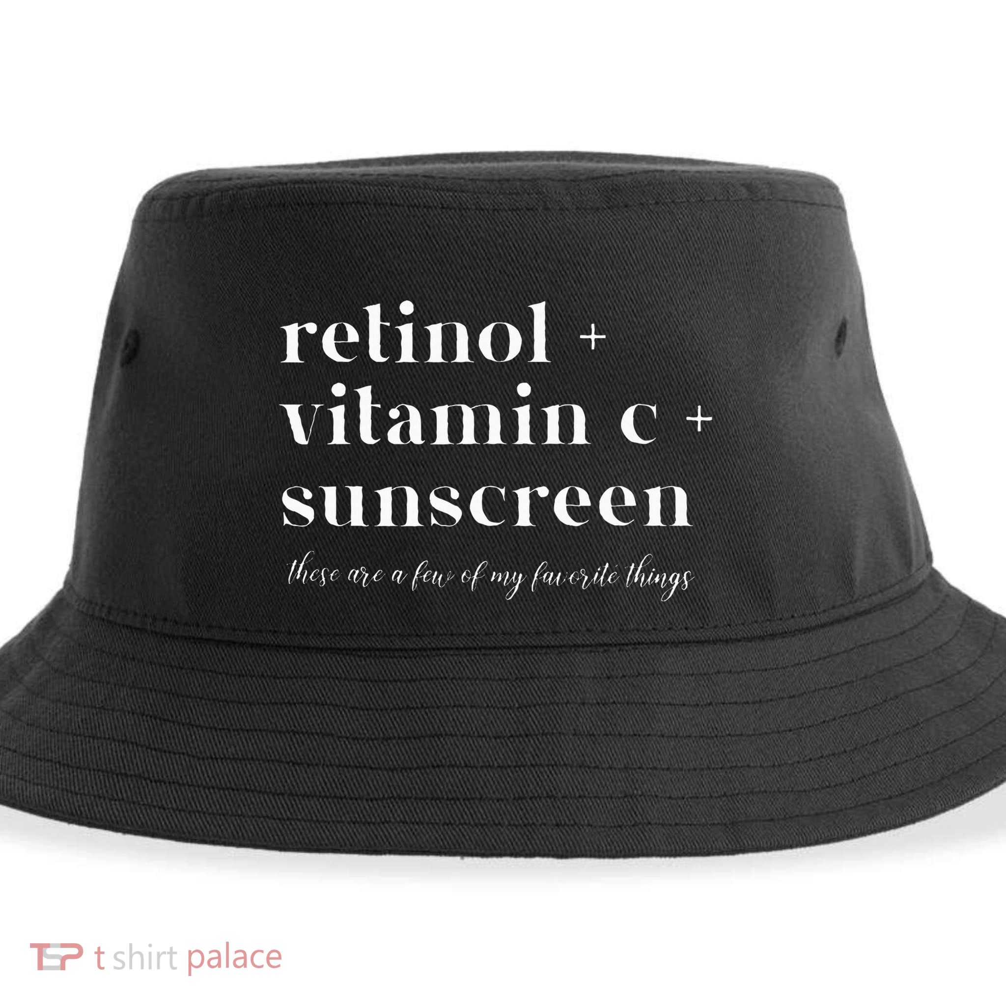 Retinol Vitamin C And Sunscreen Aesthetic Esthetician Nurse Sustainable Bucket Hat