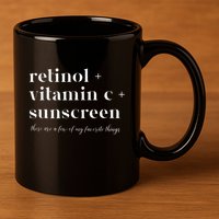 Retinol Vitamin C And Sunscreen Aesthetic Esthetician Nurse 11oz C Handle Ceramic Mug
