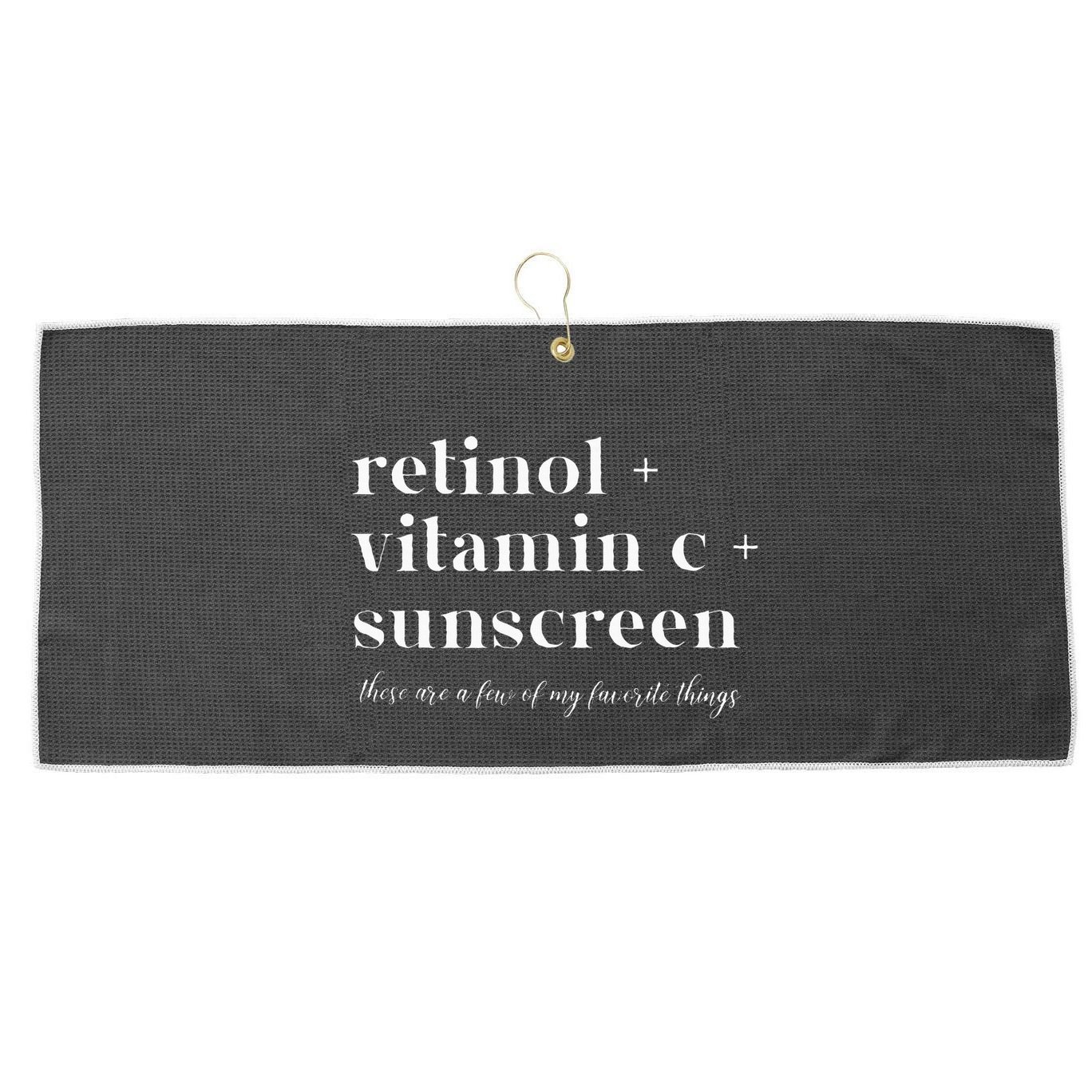 Retinol Vitamin C And Sunscreen Aesthetic Esthetician Nurse Large Microfiber Waffle Golf Towel