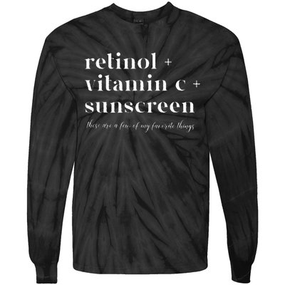 Retinol Vitamin C And Sunscreen Aesthetic Esthetician Nurse Tie-Dye Long Sleeve Shirt