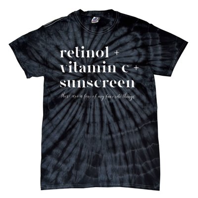 Retinol Vitamin C And Sunscreen Aesthetic Esthetician Nurse Tie-Dye T-Shirt