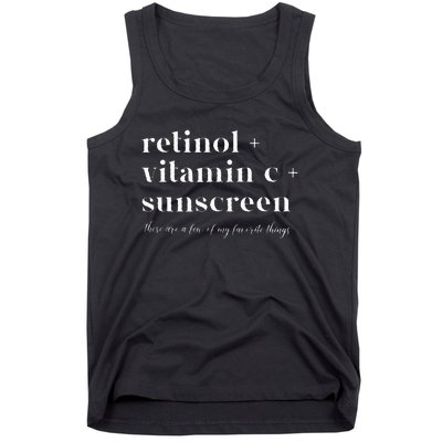 Retinol Vitamin C And Sunscreen Aesthetic Esthetician Nurse Tank Top